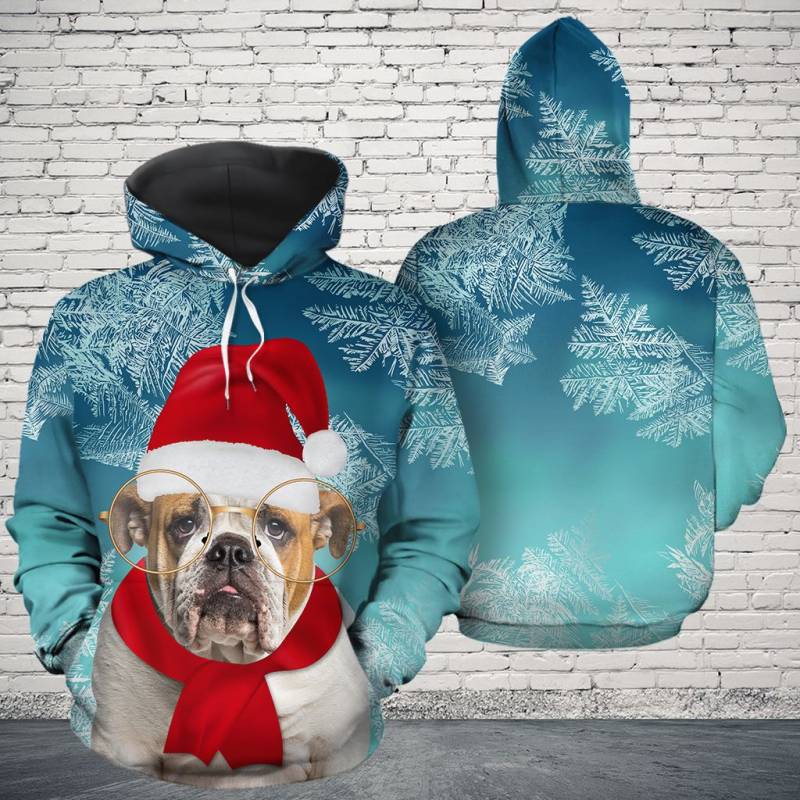 Christmas Bulldog Awesome H16912 - All Over Print Unisex Hoodie