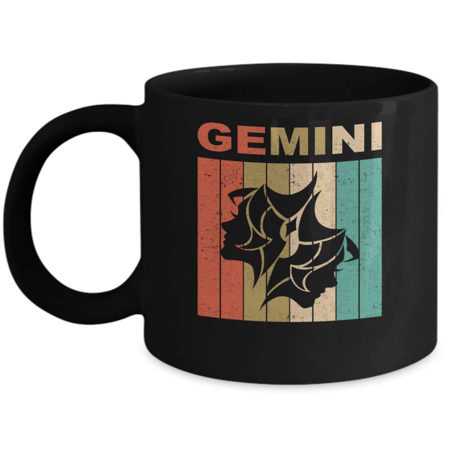 Vintage Gemini Zodiac May June Birthday Gift Mug