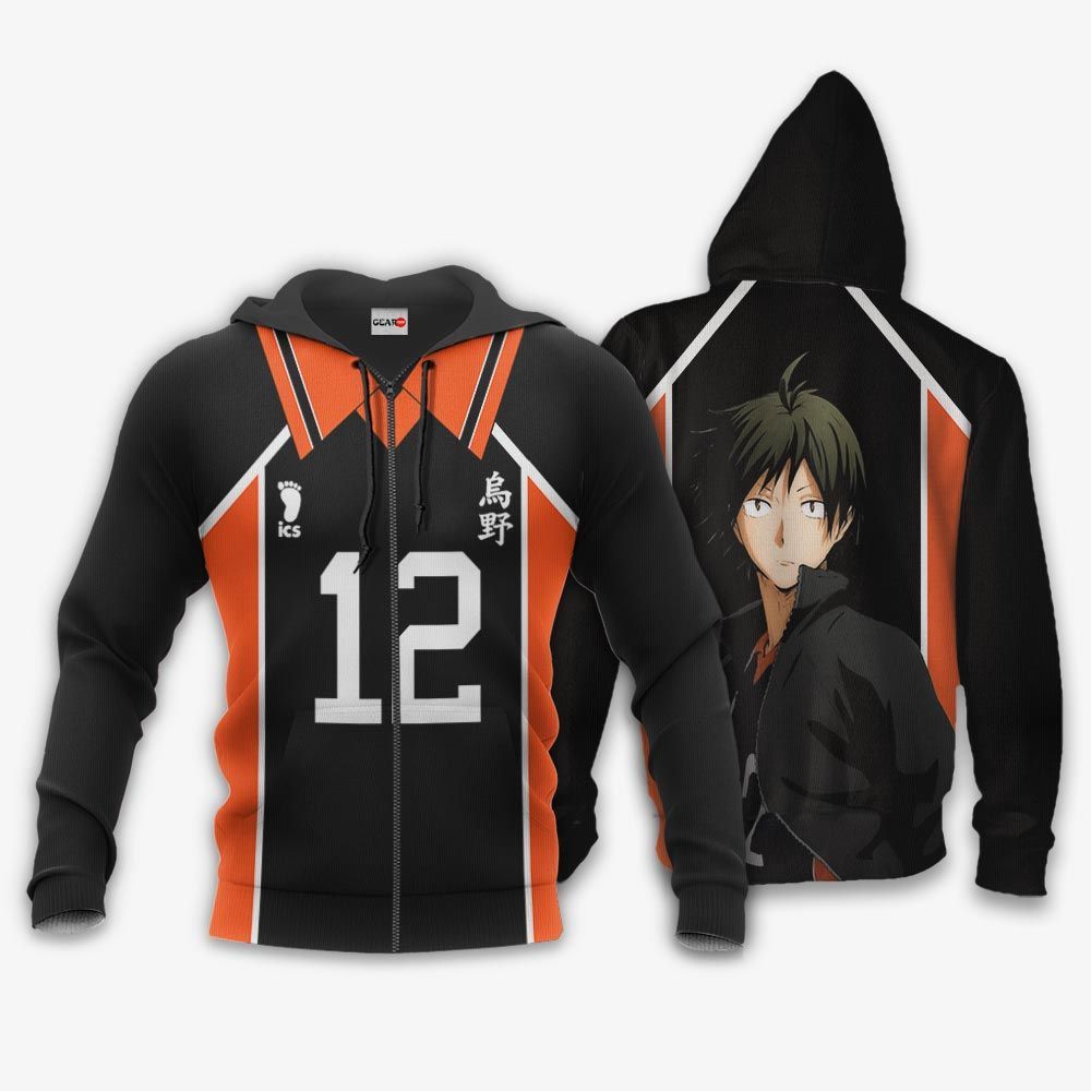 Tadashi Yamaguchi Karasuno Hoodie Shirts Haikyuu Anime Costume