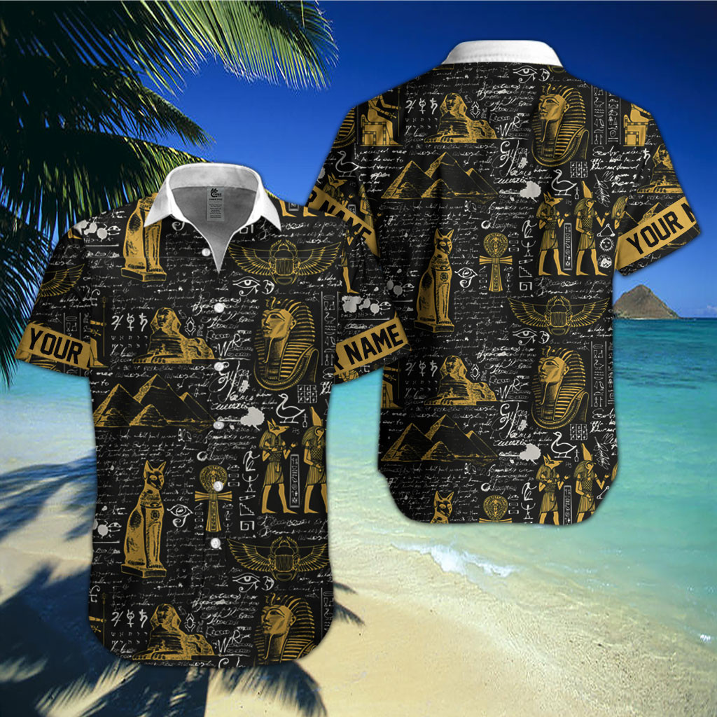 Ancient Egypt Seamless Pattern Customized All Over Printed Hawaiian Shirt Ha60996