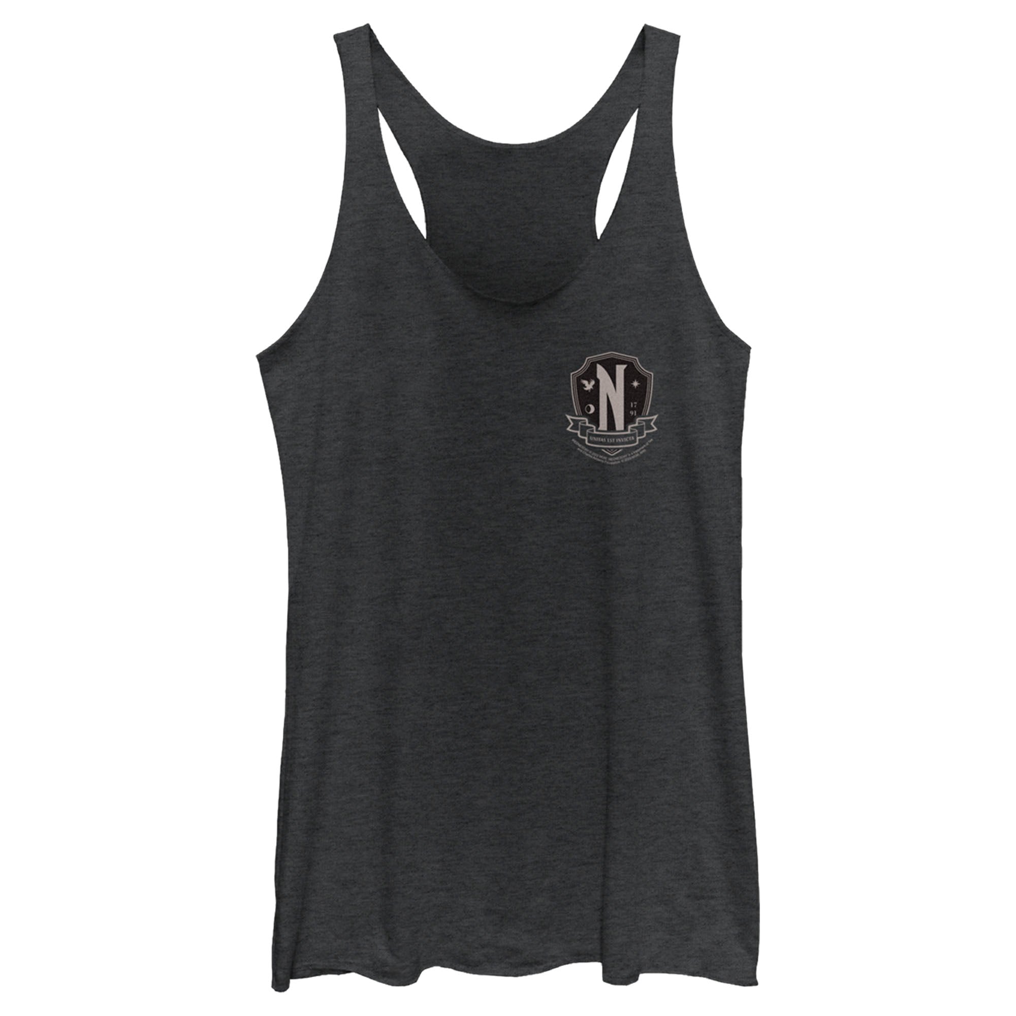 Women’S Wednesday Small Nevermore Crest Black And White Racerback Tank Top