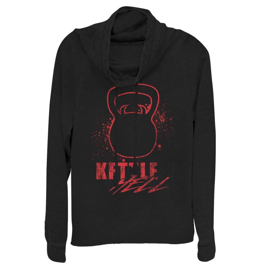 CHIN UP Junior’s Kettlebell Hell Cowl Neck Sweatshirt