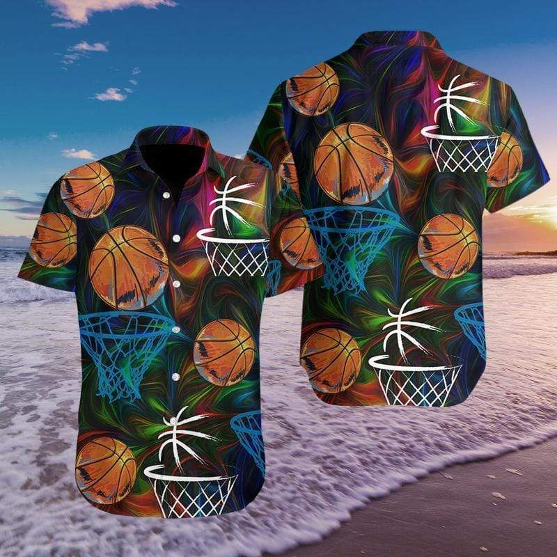 Basketball Colorful Light Print Polyester Hawaii Shirt Ha50516