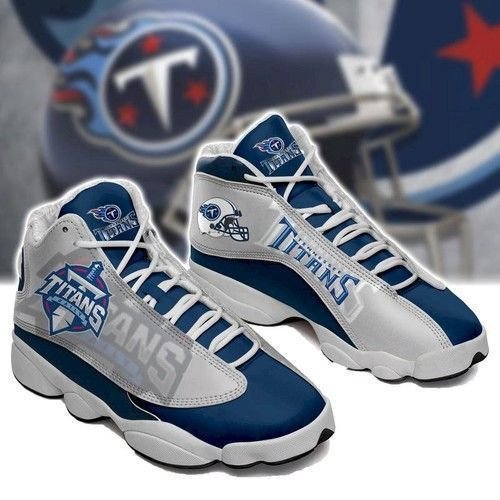 Air Jordan 13 Printing Shoes Sneaker High-Toned Tennessee Titans Football Team Logo