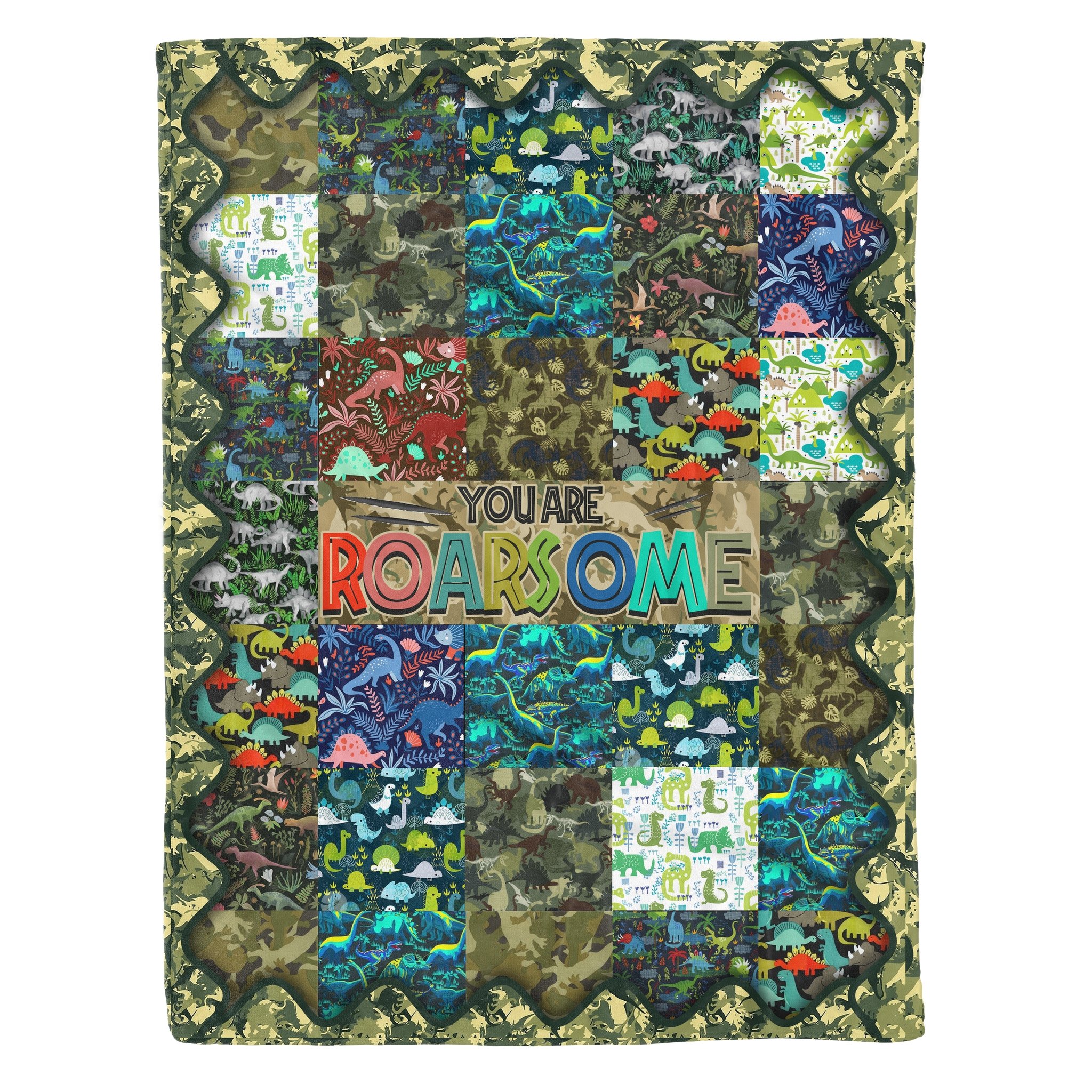 Saurus – Dinosaur Patterns – You Are Roarsome – Fleece Blanket