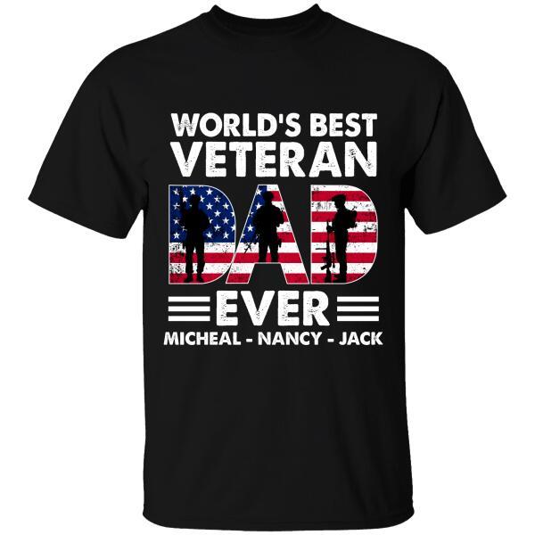 World’S Best Veteran Dad Ever Personalized T-Shirt, Best Gift For Dad Veterans