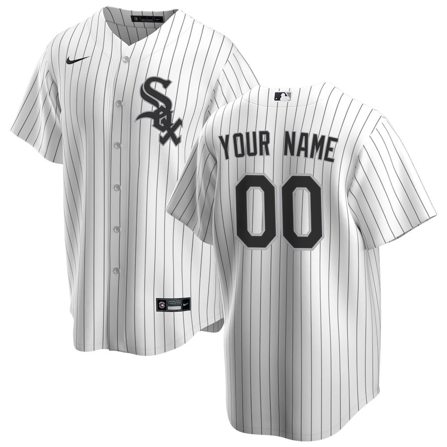 Chicago White Sox Home Custom Men Jersey – White