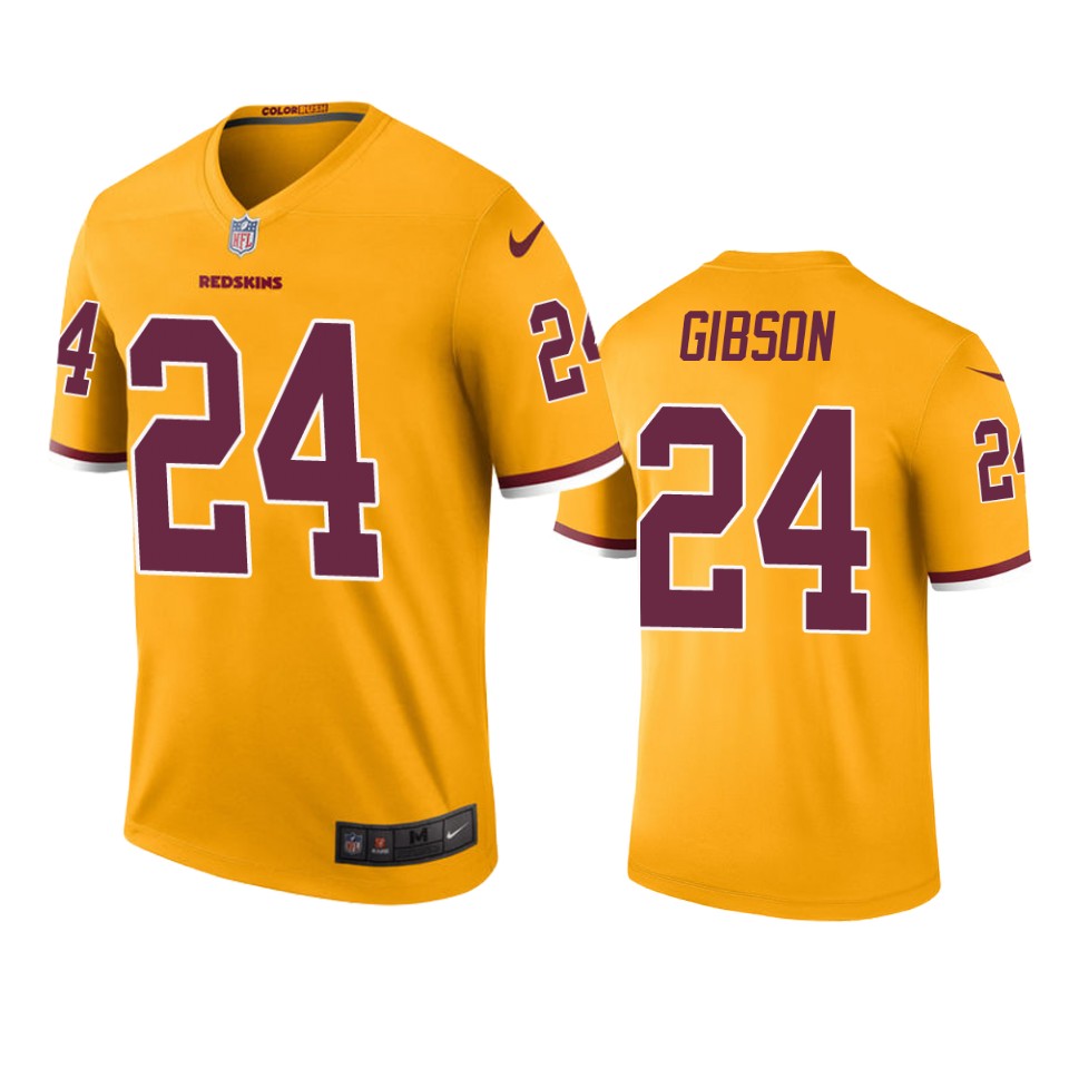 Washington Redskins Antonio Gibson Gold Color Rush Legend Jersey