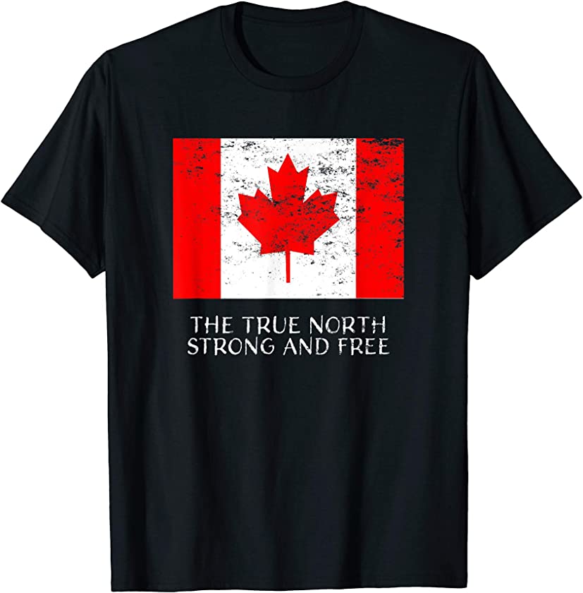 Canada the True North Strong and Free Vintage Retro T-Shirt