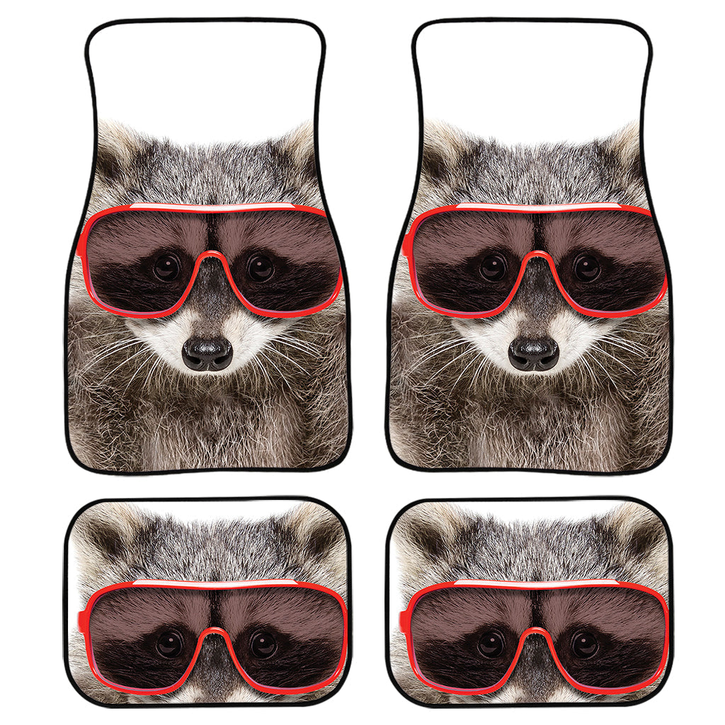 Funny Raccoon Print Front And Back Car Floor Mats, Front Car Mat