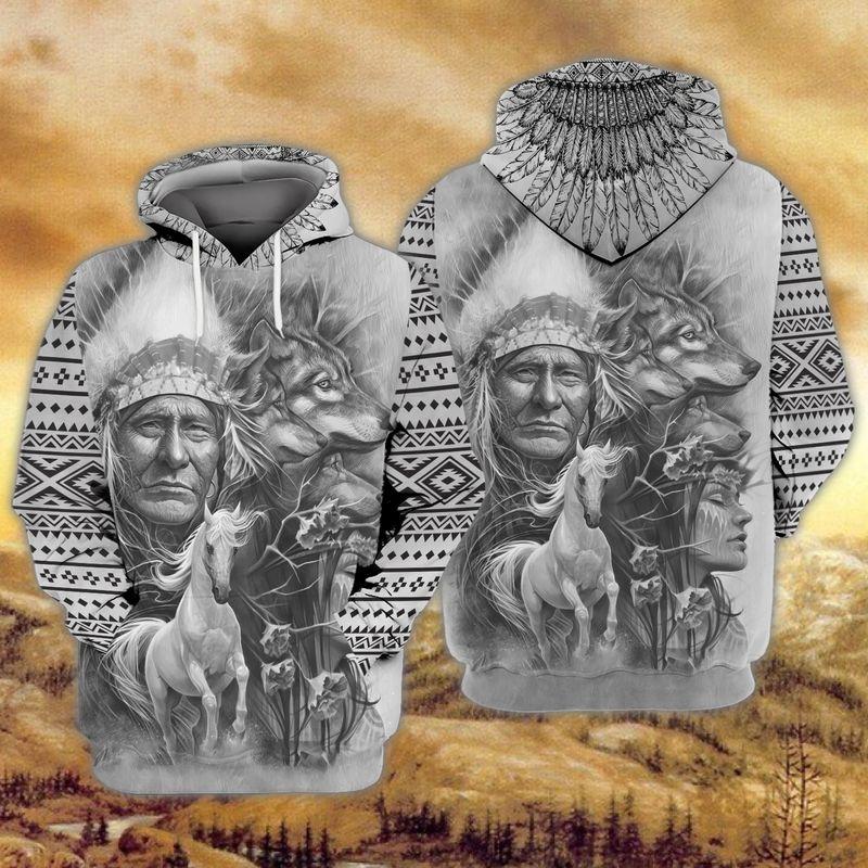 Native People With Animals 3D Hoodie