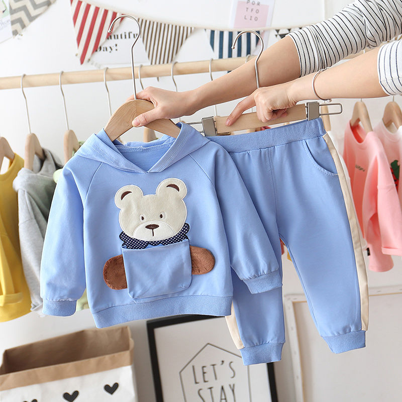 2020 Baby Girl Boy Spring Autumn Clothing Set Hoodies Cute Bear Sweatshirts +long Pants Suits,Kids Children Casual Tracksuit alx