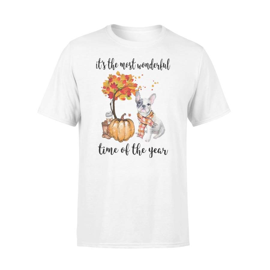 Fall Pumpkin It’s The Most Wonderful Time Of The Year French Bulldog T-Shirt