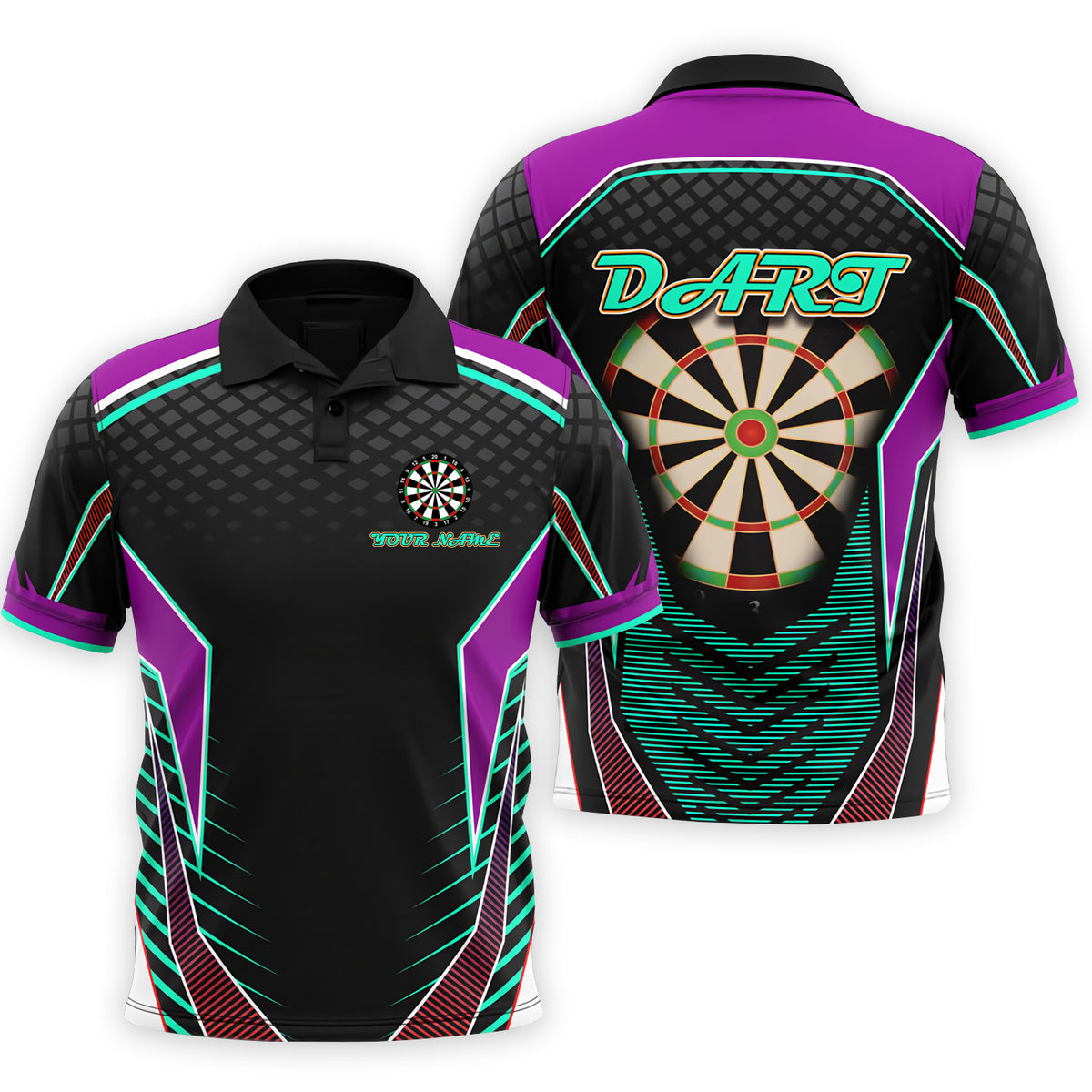 3D All Over Print Dart Polo Shirt For Men Women, Uniform Team Dart Shirt