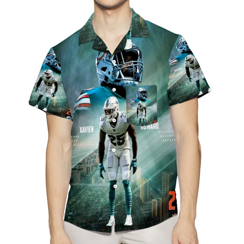 Miami Dolphins Xavien Howard4 3D All Over Print Summer Beach Hawaiian Shirt With Pocket