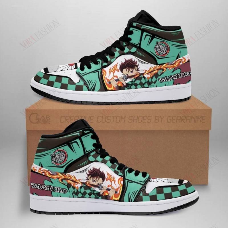 Tanjro Shoes Boots Skill Sun Breathing Demon Slayer Anime Sneakers Fan