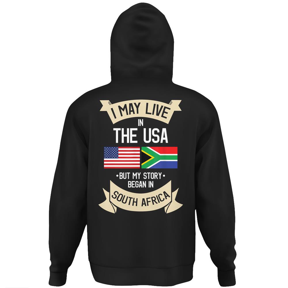 South Africa American Flag Usa South African Roots Gifts Hoodie Print On Back