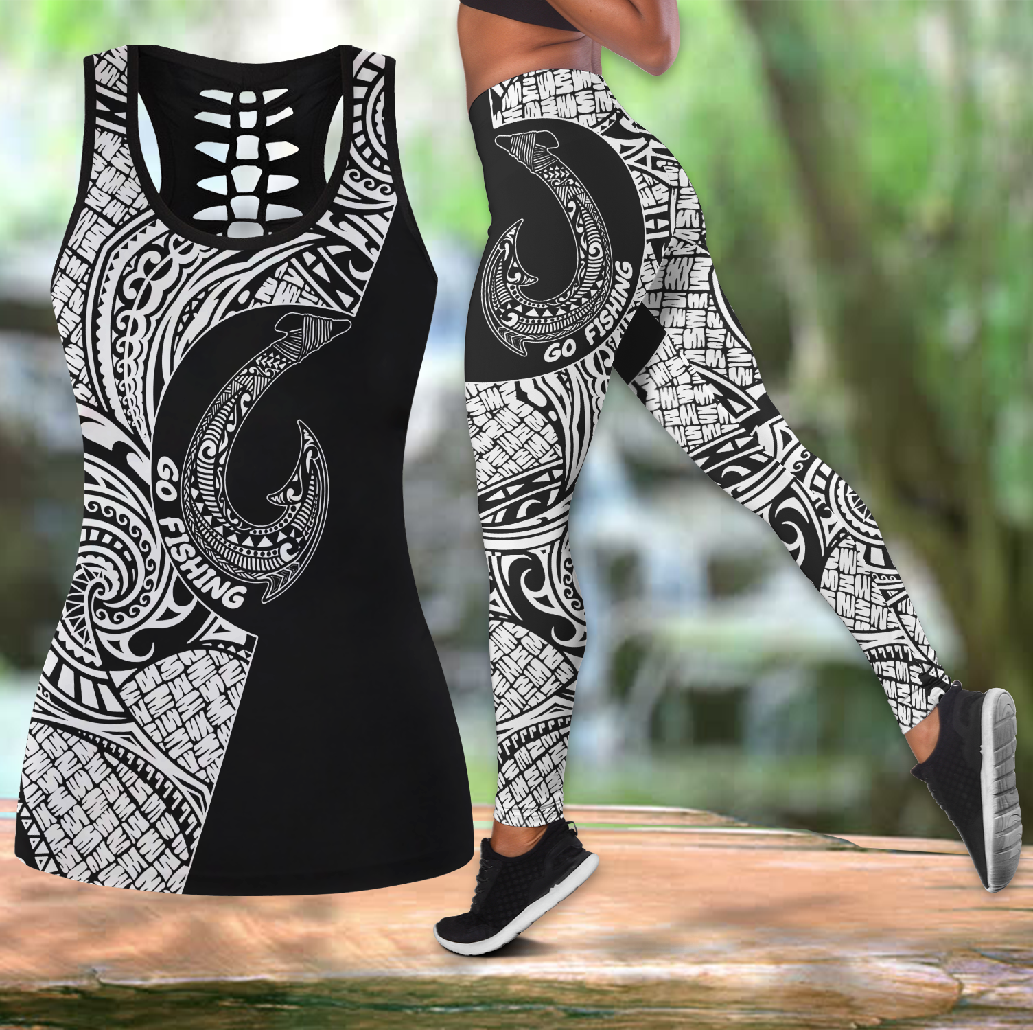 Amazing Polynesian Go Fishing Deluxe Legging Tank Top All Over Print