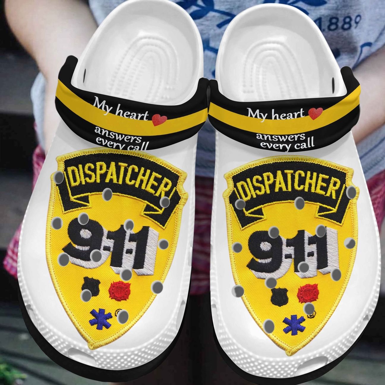 Dispatcher Personalized Clog, Custom Name, Text, Color, Number Fashion Style For Women, Men, Kid, Print 3D My Heart Answer Every Call