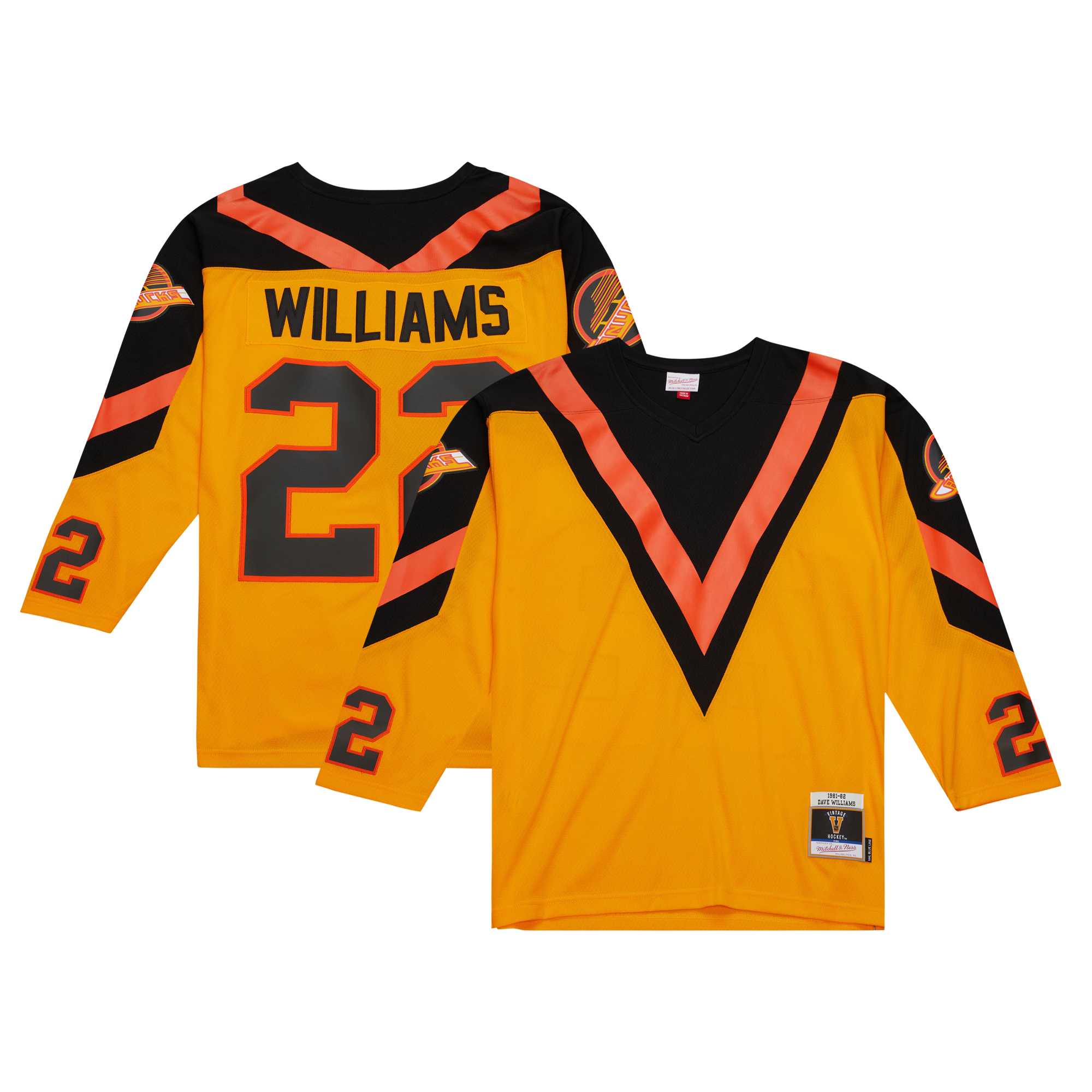 Dave Williams Vancouver Canucks Mitchell & Ness Men's 1981/82 Blue Line Player Jersey – Yellow