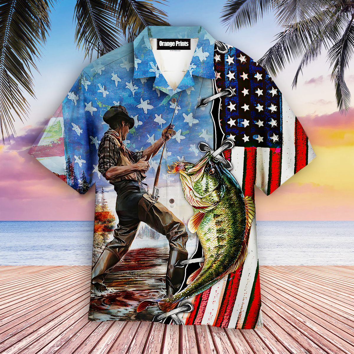 Fishing Us Flag Hawaii Shirt For Men Women Ha76173