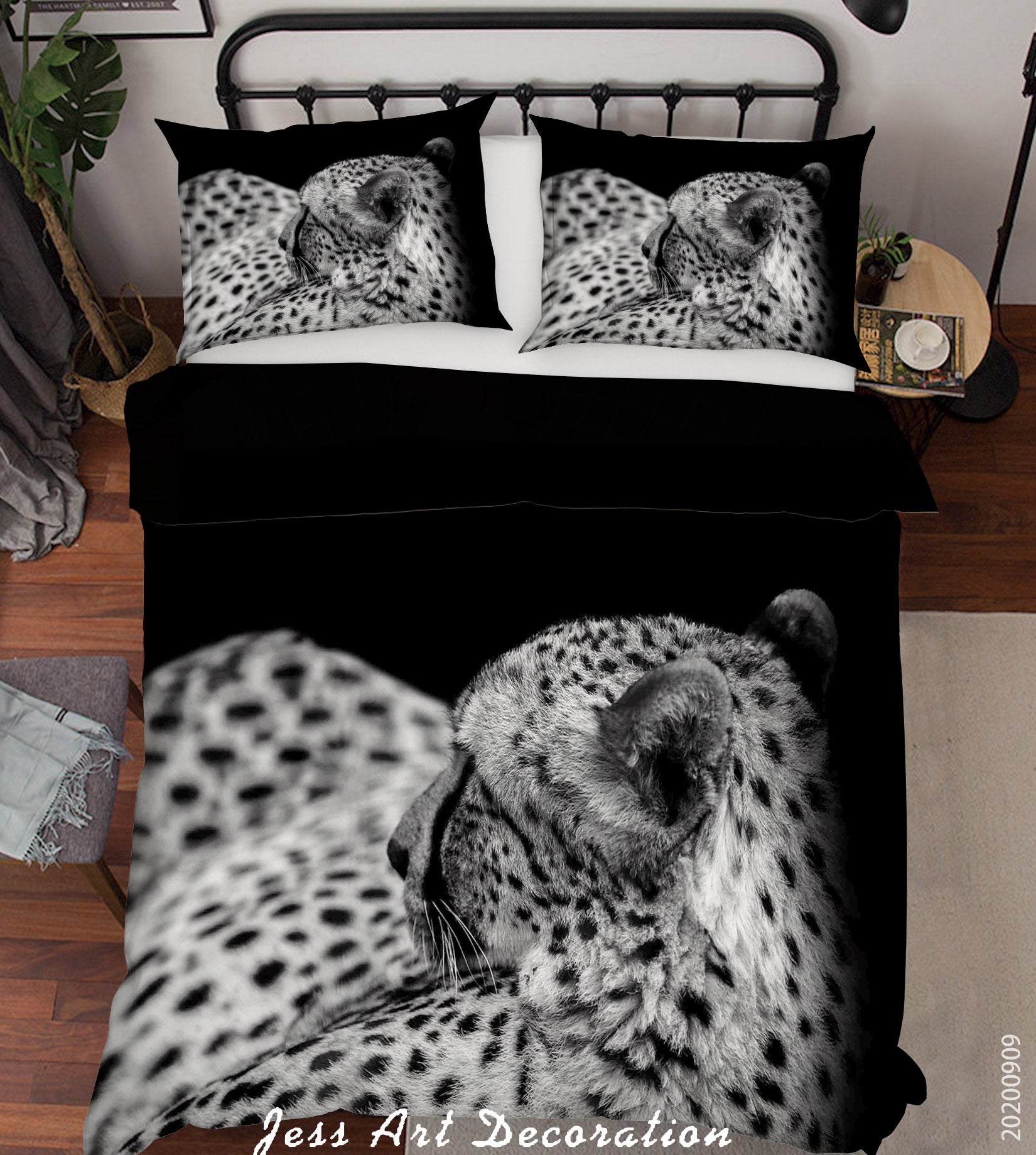 3D Animal Cheetah Quilt Cover Set Bedding Set Duvet Cover Pillowcases Wj 6012