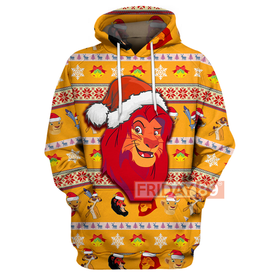 Unifinz Lk T-Shirt Simba Wearing Santa Hat Christmas Pattern T-Shirt Amazing Dn Lk Hoodie Sweater 2022