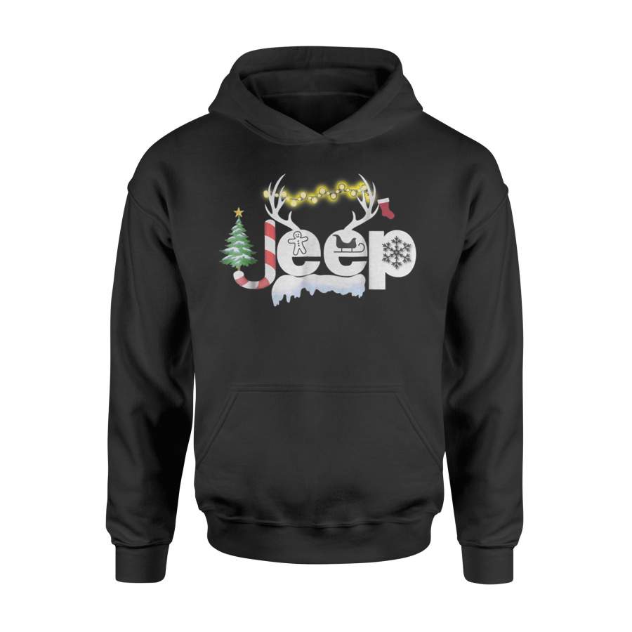 Jeep Christmas Xmas Lover Candy Noel Tree Gift  Hoodie