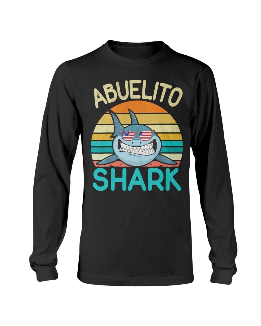 Vintage Retro Shark With Us Flag Glass Abuelito Shark Sweatshirt & Hoodie