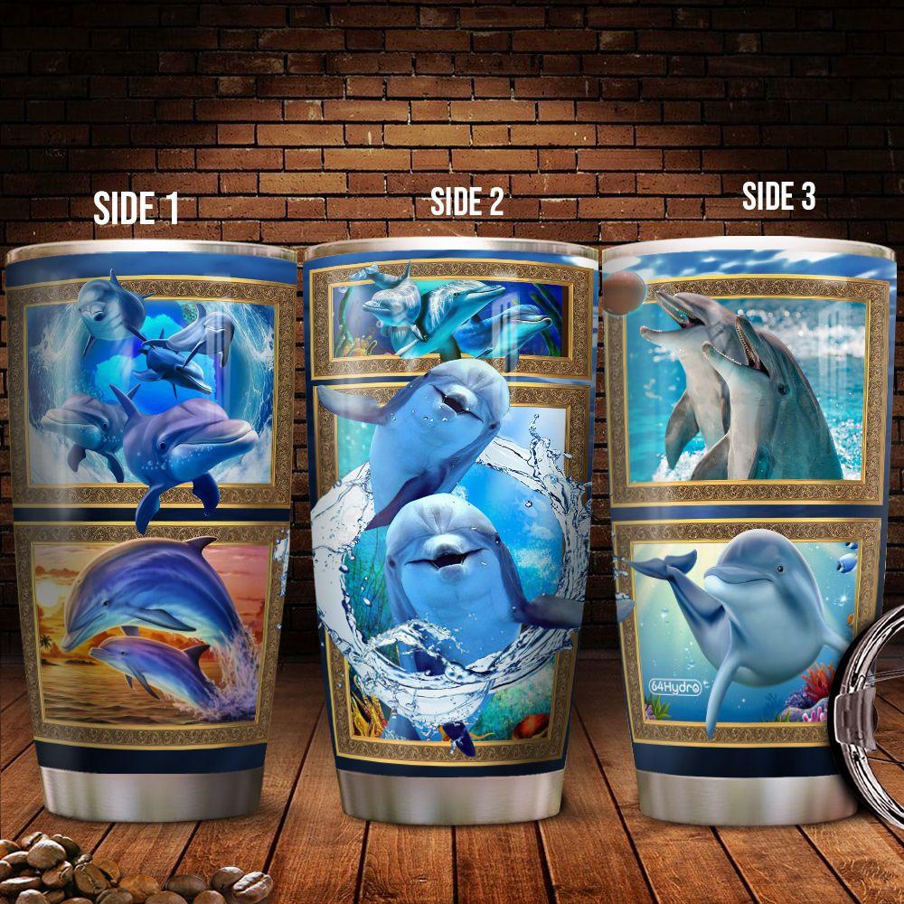 3D Picture Dolphin   Stainless Steel Tumbler