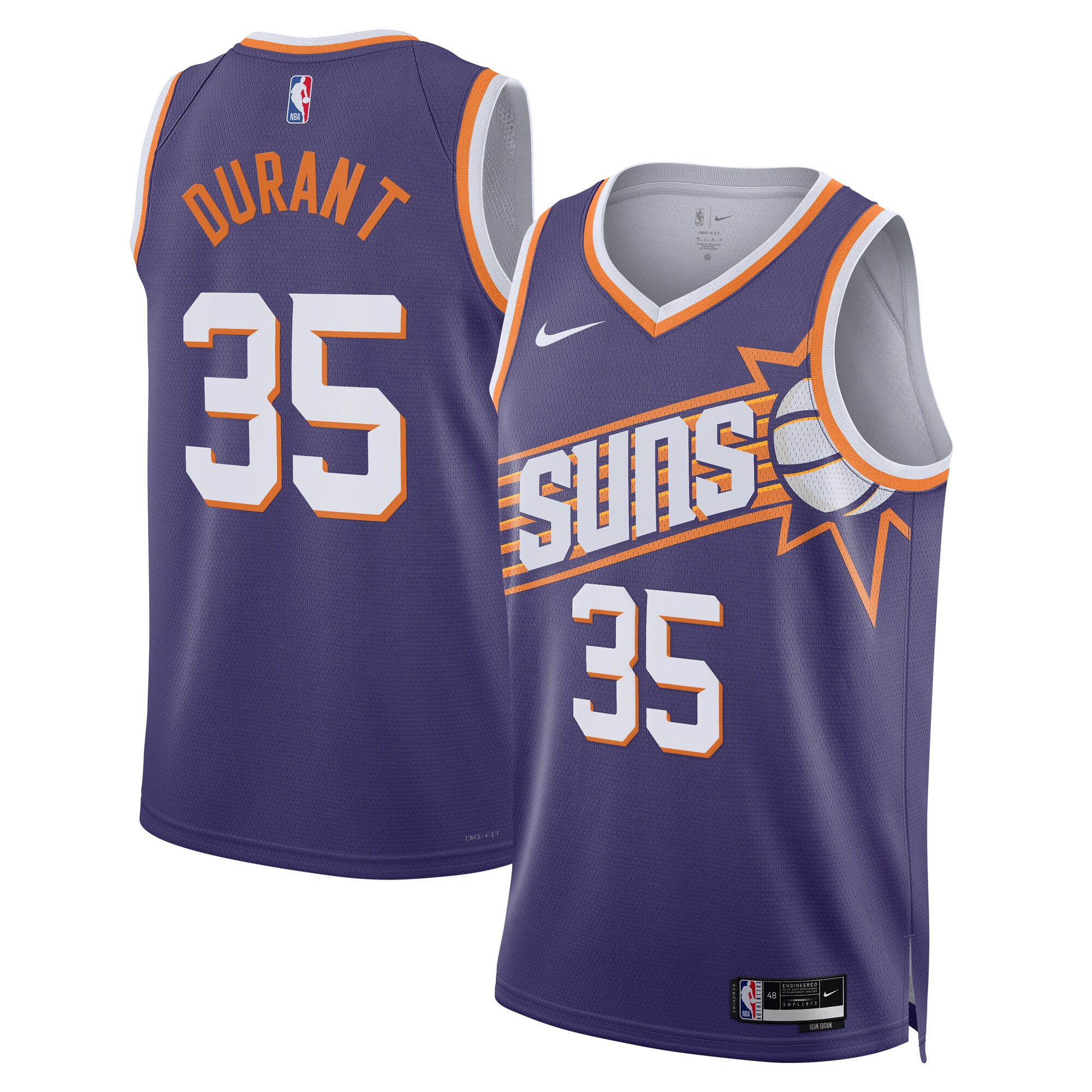 Phoenix Suns Icon Edition Swingman Jersey – Purple – Kevin Durant – Unisex