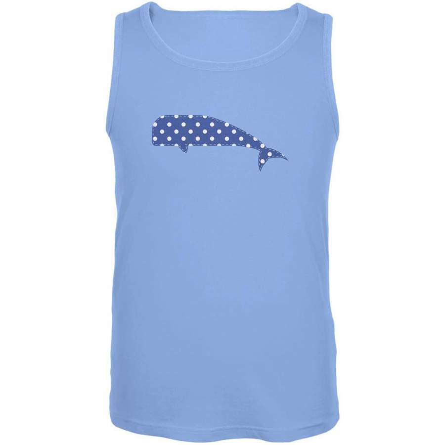 Summer – Whale Faux Stitched Carolina Blue Adult Tank Top