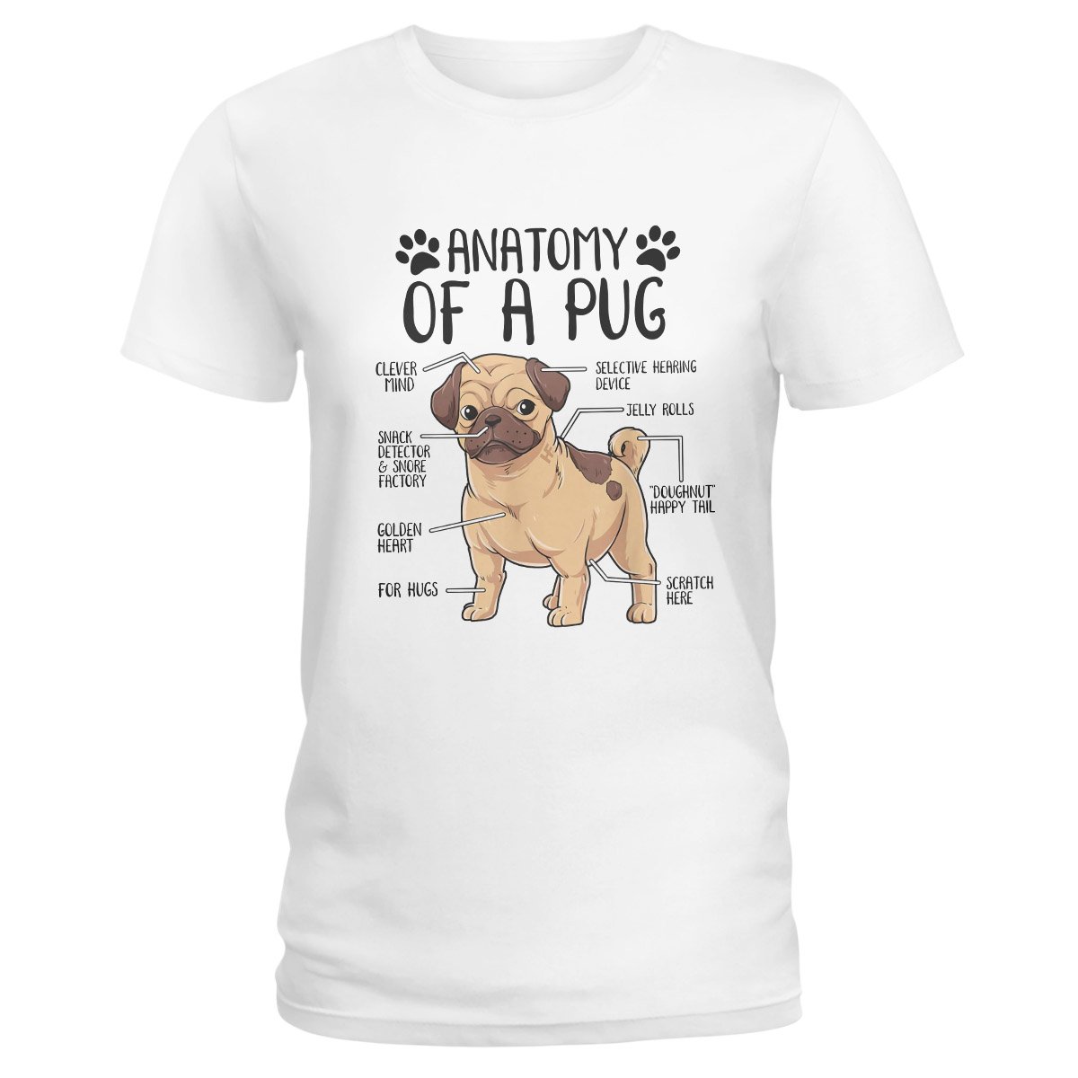 Pug Lovers Shirt 12 Ez01 1009 Ladies T-Shirt