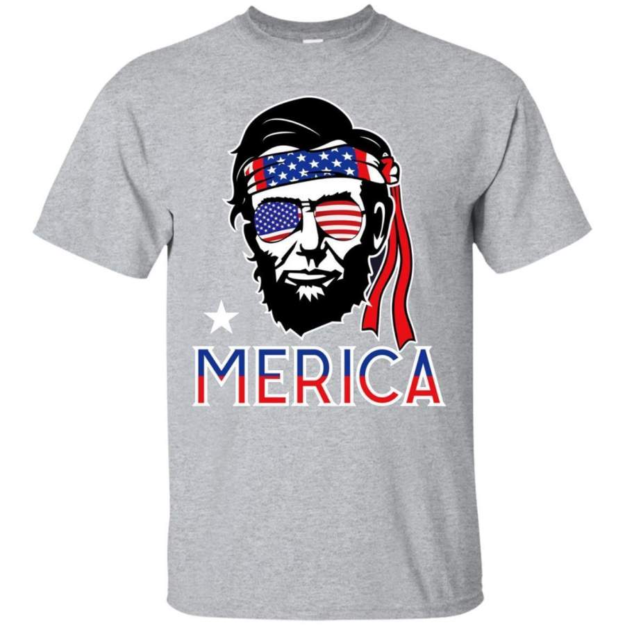 AGR Merica Abe Lincoln T shirt Funny 4th of July USA American zGalaxy Fashion T-Shirt