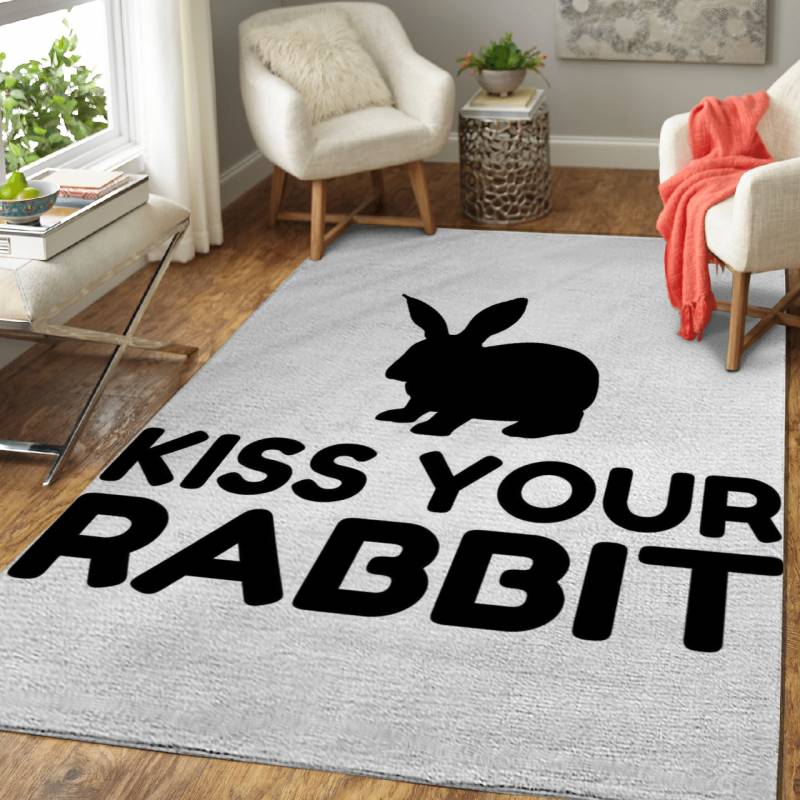 Kiss Your Rabbit Funny – Animals Area Rug Carpet