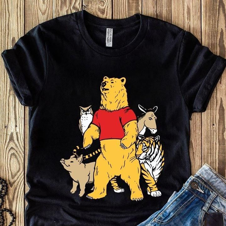 Winnie The Pooh Characters Realistic Animal Style For Fan T Shirt Hoodie Sweater Tshirt Hoodie Sweater