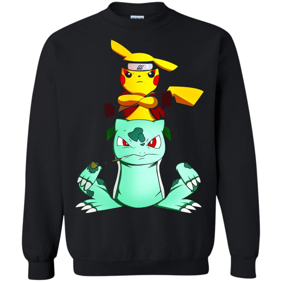 AGR Pokemon Pikachu And Bulbasaur Mashup Naruto Jiraiya Sweatshirt