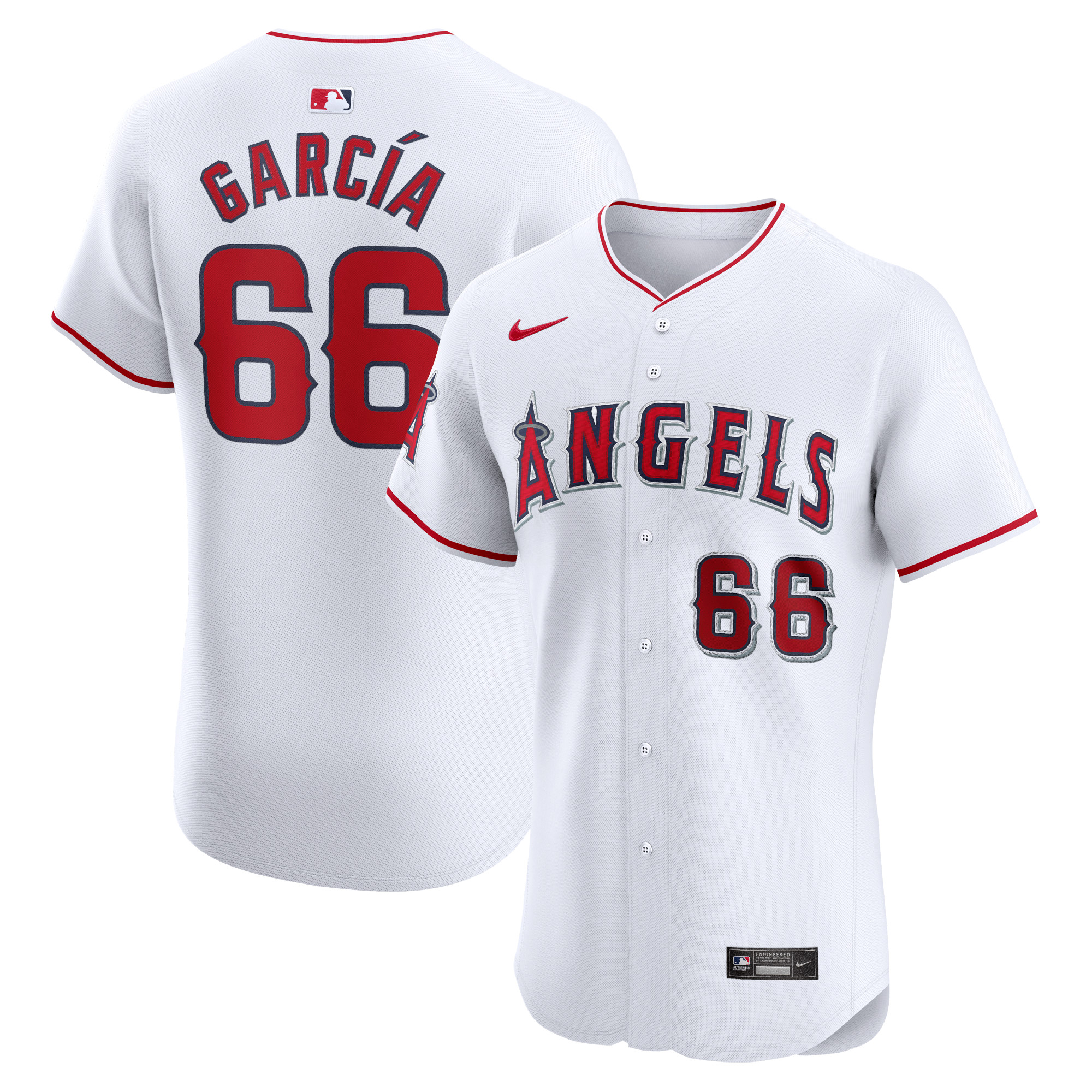 Luis Garcia Los Angeles Angels Home Elite Player Jersey – White