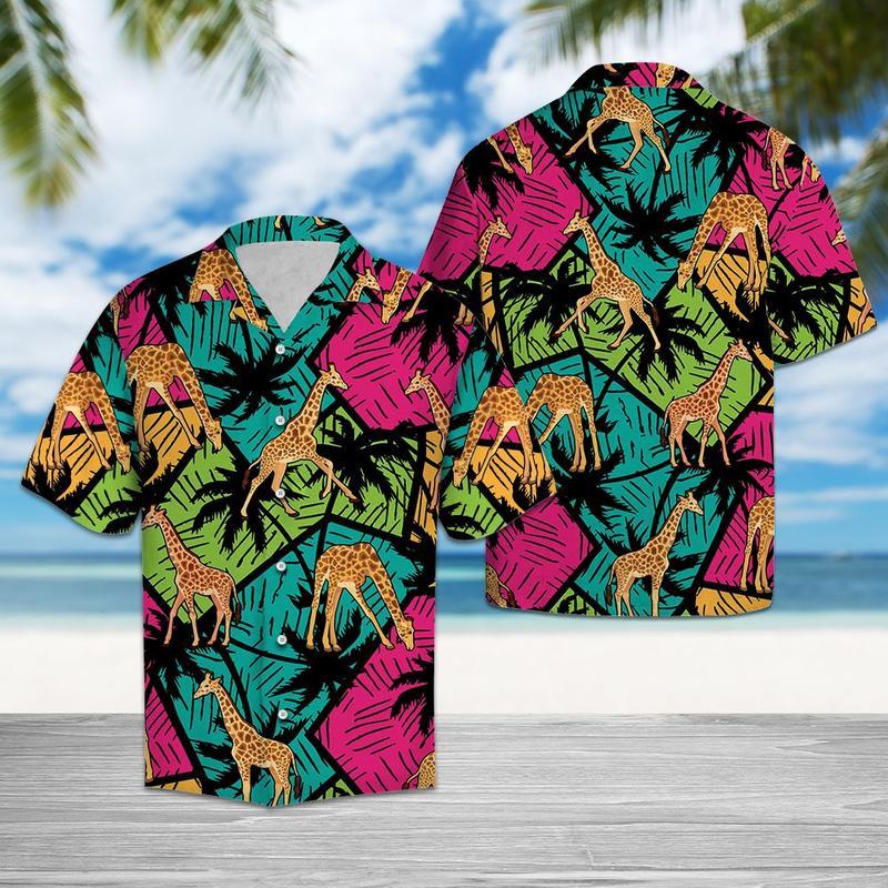 Giraffe Coconut Hawaii Shirt For Men Women Adult Ha18222