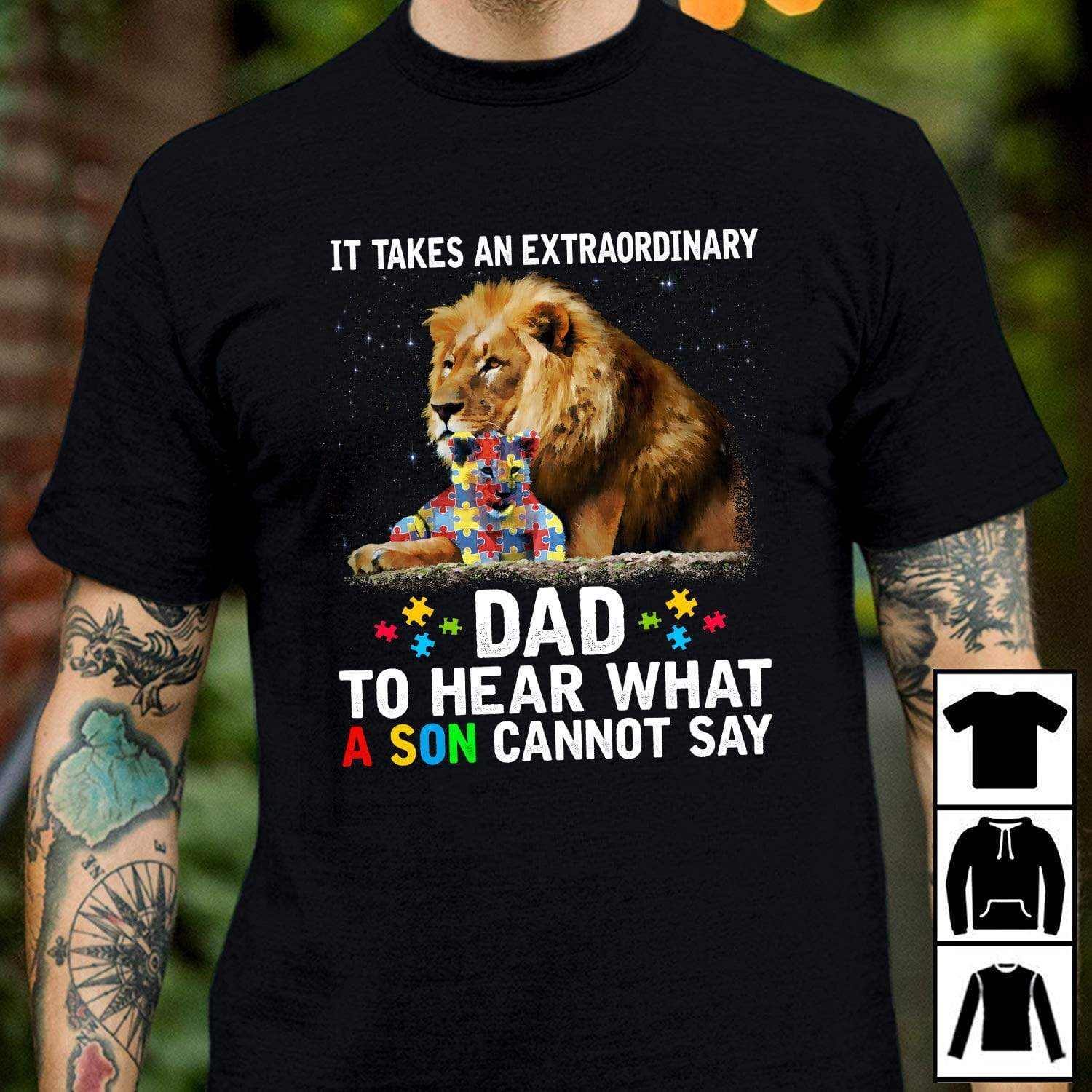 Autism Dad Shirt, Lion It Takes An Extraordinary Dad To Hear What A Son Cannot Say, Autism Awareness Shirt