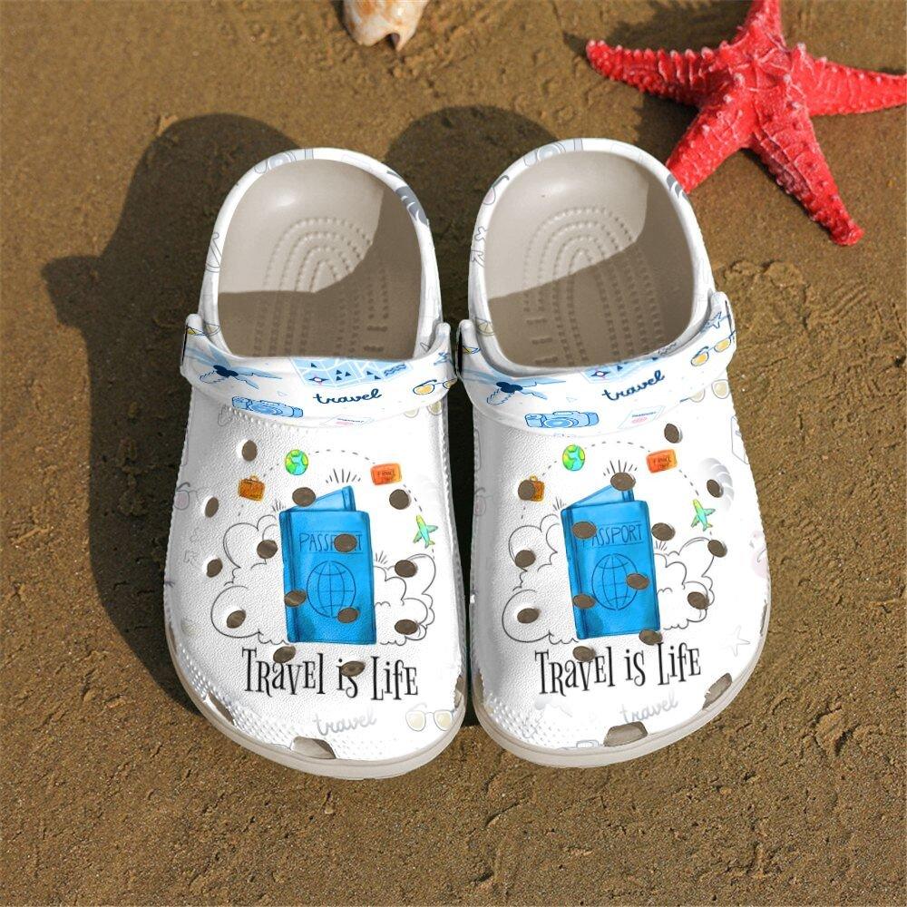 Travel Personalized Clog, Custom Name, Text, Color, Number Fashion Style For Women, Men, Kid, Print 3D Travel Is Life