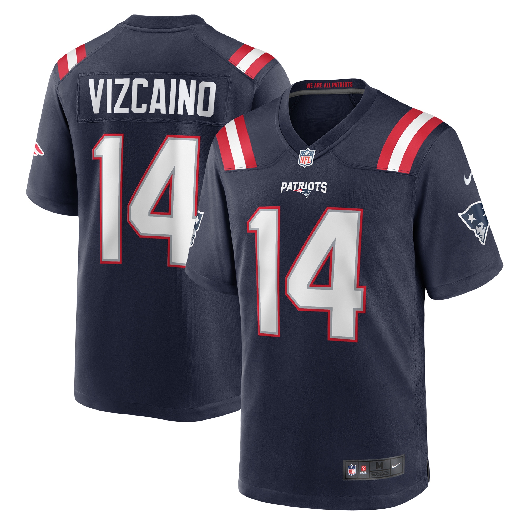 Men’s New England Patriots Tristan Vizcaino Navy Home Game Player Jersey