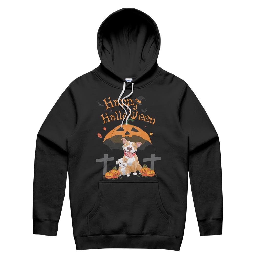 Happy Halloween Pitbull With Pumpkin Hoodie