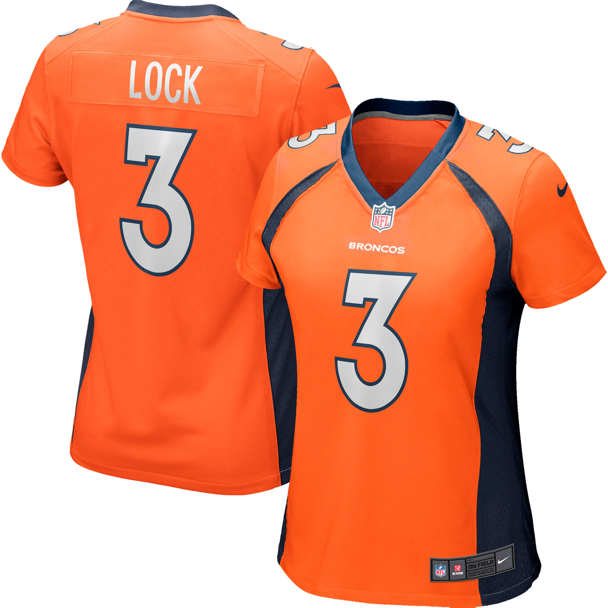 Women’s Denver Broncos Drew Lock Orange Game Player Jersey