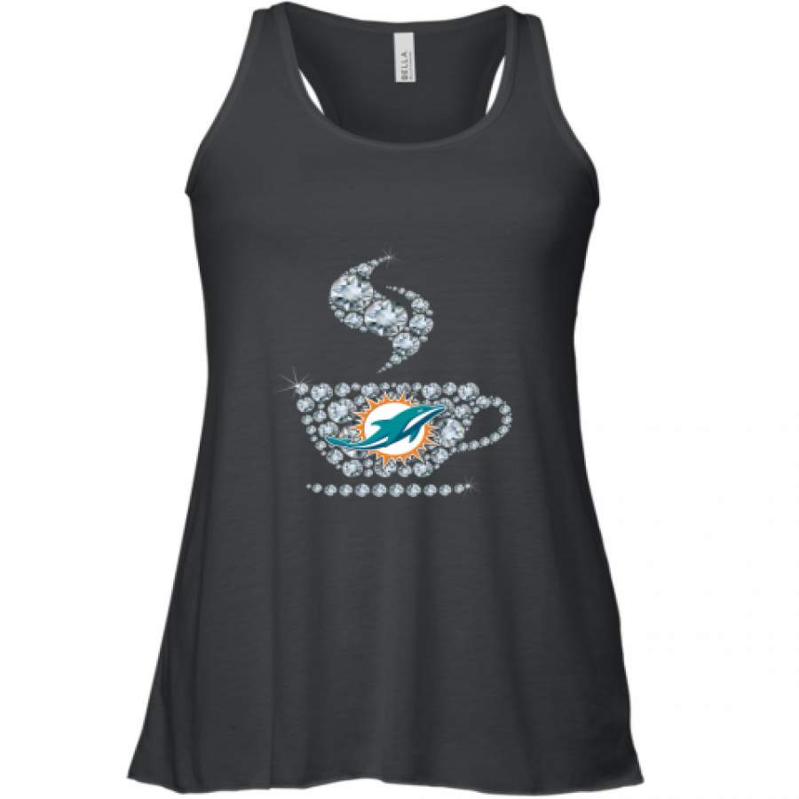 Miami Dolphins Coffee Diamond shirt Racerback Tank