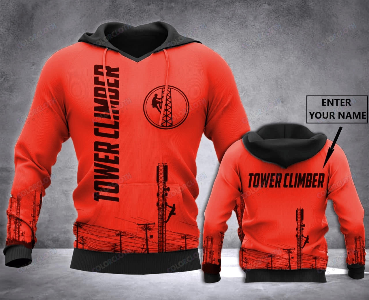 Personalized Tower Climber Red Hoodie TV121223