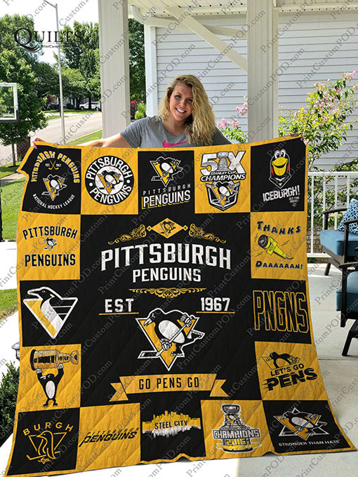 Pittsburgh Penguins Go Pens Go Quilt Blanket Great Customized Blanket Gifts For Birthday Christmas Thanksgiving