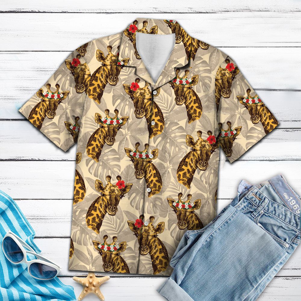 Giraffe Tropical Mood Hawaii Shirt Ha53154