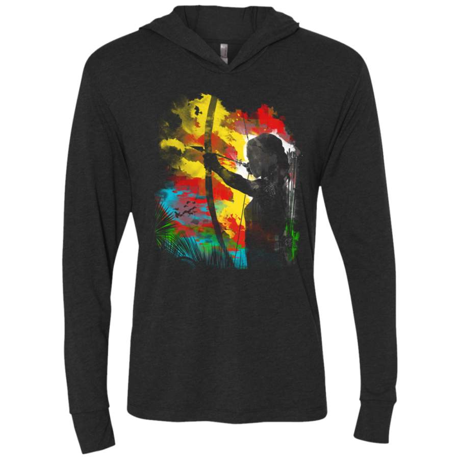 The Raider Triblend Long Sleeve Hoodie Tee