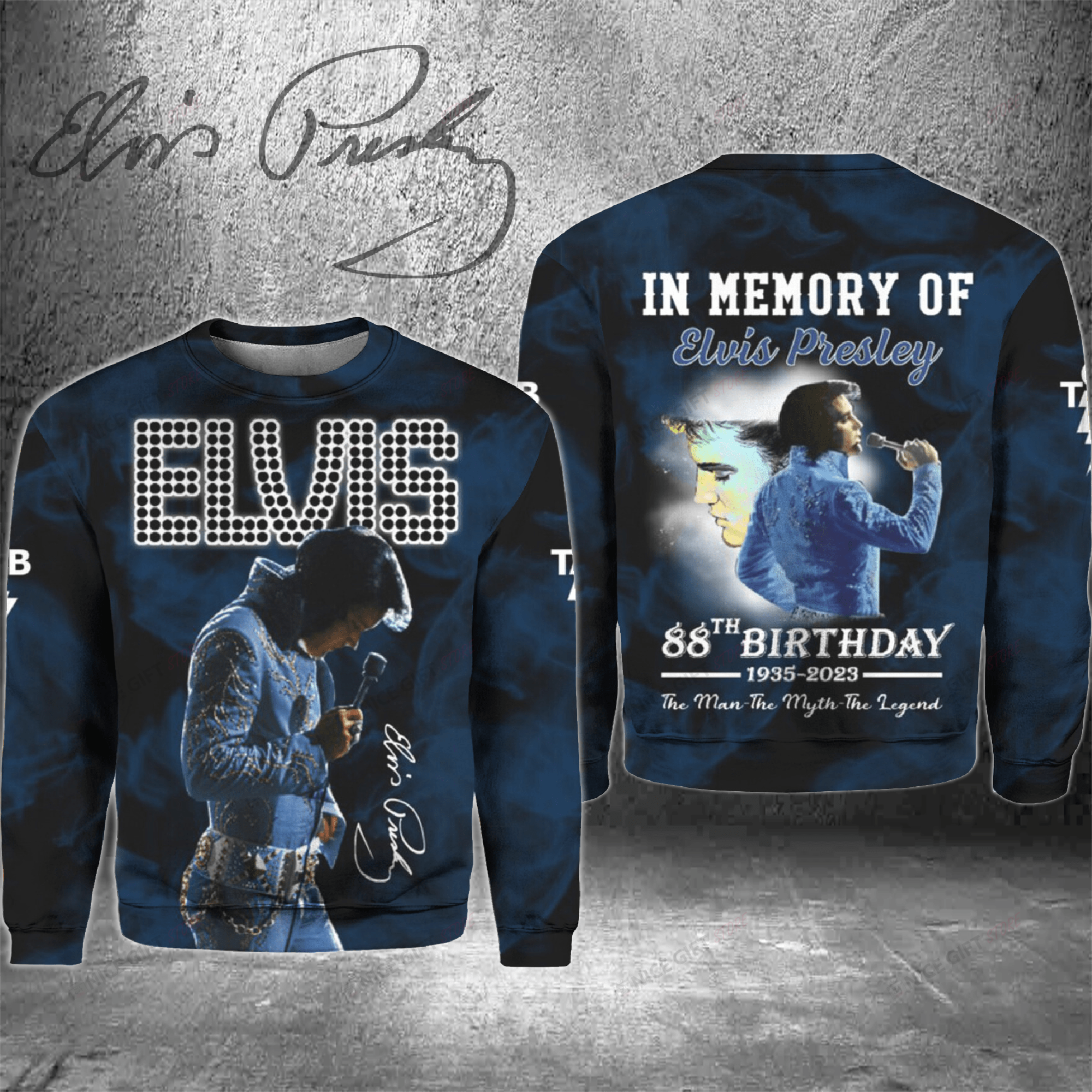 Elvis Presley Crewneck Sweatshirt 3Cs-M0W0